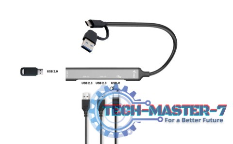 Hub USB-C/USB-A Metal 1x USB 3.0 + 3x USB 2.0 Hub USB-C/USB-A Metal 1x USB 3.0 + 3x USB 2.0