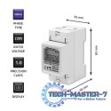 Jednofazowy elektroniczny licznik | miernik zużycia energii na szynę DIN | 230V | LCD | 2P