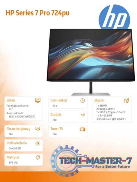 Monitor S7 Pro 724pu WUXGA USB-C 8Y2F7AA Monitor S7 Pro 724pu WUXGA USB-C 8Y2F7AA