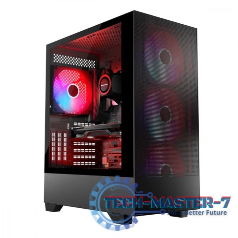 Obudowa komputerowa Siroco ARGB Flow Midi USB 3.0x2+Type-C Czarna Obudowa komputerowa Siroco ARGB Flow Midi USB 3.0x2+Type-C Czarna