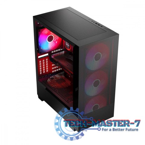 Obudowa komputerowa Siroco ARGB Flow Midi USB 3.0x2+Type-C Czarna Obudowa komputerowa Siroco ARGB Flow Midi USB 3.0x2+Type-C Czarna
