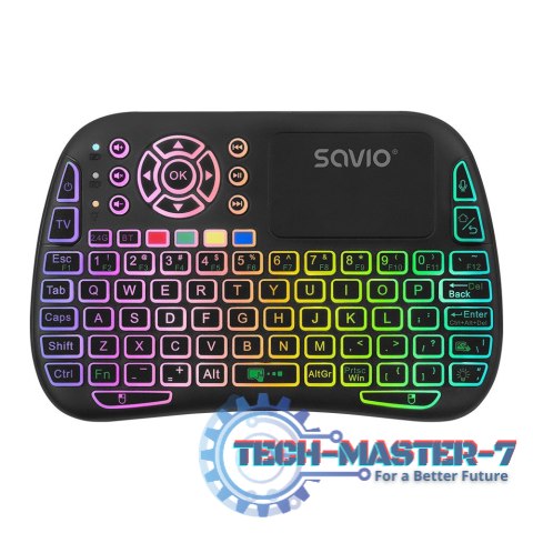 Podświetlana klawiatura bezprzewodowa RGB BT + 2.4 GHz , TV Box, Smart TV, Konsole, PC, KW-04