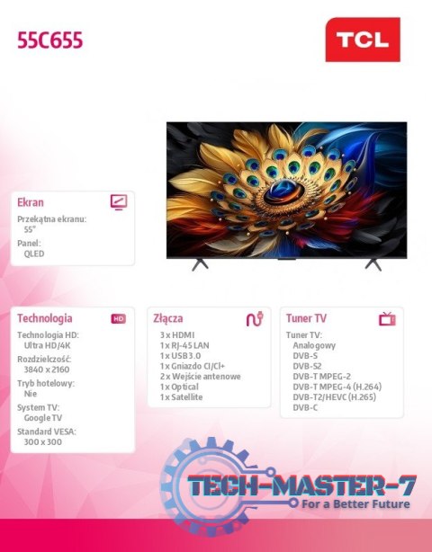 Telewizor QLED 55 cali 55C655 Telewizor QLED 55 cali 55C655