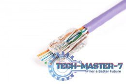 Wtyk RJ45 (8P8C) przelotowy, kat.6, nieekranowany, AWG 26-24, opakowanie 100 szt.