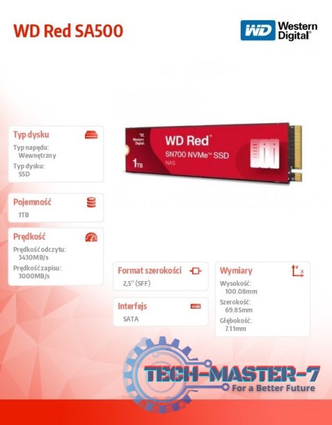 Dysk Red SSD 1 TB SN700 2280 NVMe M.2 PCIe Dysk Red SSD 1 TB SN700 2280 NVMe M.2 PCIe