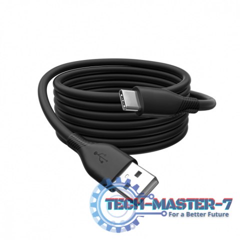 Kabel zasilający silikonowy USB-A - USB-C, USB 2.0 60W, 2m Czarny Kabel zasilający silikonowy USB-A - USB-C, USB 2.0 60W, 2m Czarny