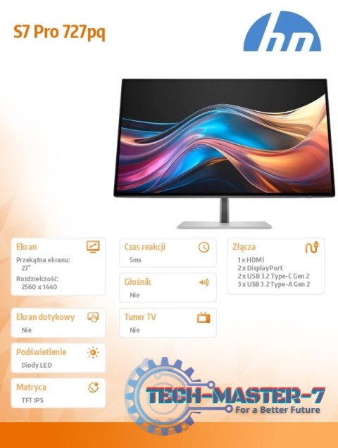 Monitor 27 cali S7 Pro 727pq QHD 8J4D8AA Monitor 27 cali S7 Pro 727pq QHD 8J4D8AA