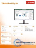 Monitor 27 cali ThinkVision P27q-30 WLED LCD 63A2GAT1EU