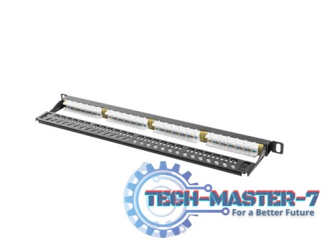 Patch Panel 24 Port 0.5U Kat.5E czarny Patch Panel 24 Port 0.5U Kat.5E czarny