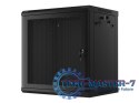 Szafa wisząca 19 cali 12U 600x450 drzwi perforowane (flat pack) czarna