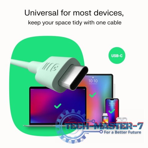 Kabel USB-C-USB-C PowerFlex 100W silikonowy 1.2m zielony Kabel USB-C-USB-C PowerFlex 100W silikonowy 1.2m zielony