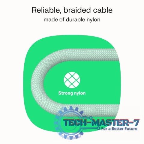 Kabel USB-C-USB-C PowerStream 100W oplot 1,2m zielony Kabel USB-C-USB-C PowerStream 100W oplot 1,2m zielony