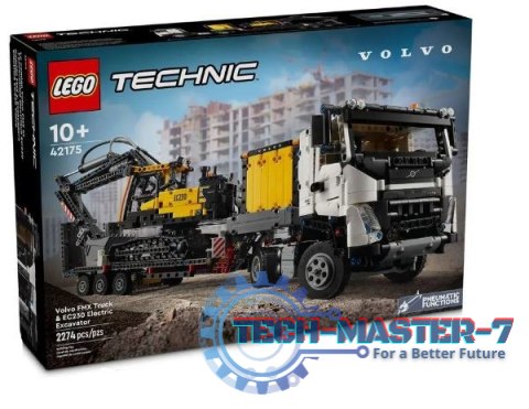 Klocki Technic 42175 Ciężarowka Volvo FMX i koparka EC230 Electric