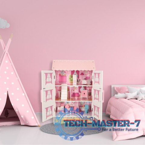 Domek dla lalek drewniany4332 Lulilo Papilio różowy 80cm Domek dla lalek drewniany4332 Lulilo Papilio różowy 80cm