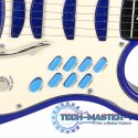 Gitara elektryczna rockowa ze wzmacniaczem mikrofonem dla dzieci niebieska