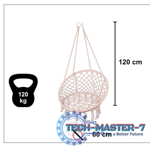 Huśtawka ogrodowa bocianie gniazdo z poduszką XXL ecru 150kg Huśtawka ogrodowa bocianie gniazdo z poduszką XXL ecru 150kg