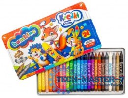 Kredki w metalowym pudełku 24 kolory + temperówka BAMBINO
