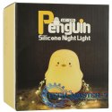 Lampka nocna dla dzieci silikonowa dotykowa miękka LED biała RGB pingwinek