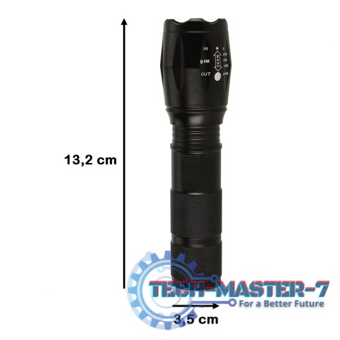 Latarka taktyczna wojskowa 800 lumenów LED ZOOM mocna USB akumulator Latarka taktyczna wojskowa 800 lumenów LED ZOOM mocna USB akumulator