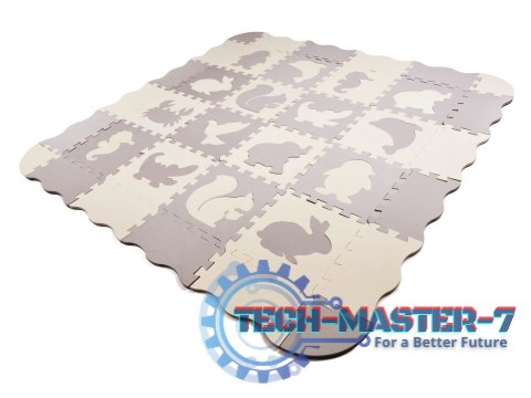 Mata edukacyjna piankowa puzzle szara ecru 36 elementów 150x150cm Mata edukacyjna piankowa puzzle szara ecru 36 elementów 150x150cm