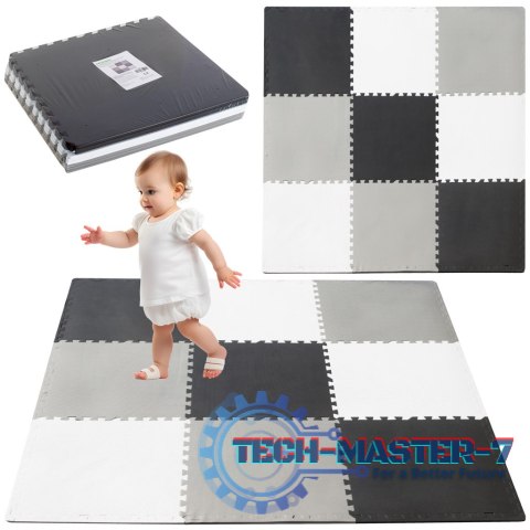 Mata edukacyjna piankowa puzzle szara 180 x 180 cm 9 elementów Mata edukacyjna piankowa puzzle szara 180 x 180 cm 9 elementów