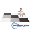 Mata edukacyjna piankowa puzzle szara 180 x 180 cm 9 elementów