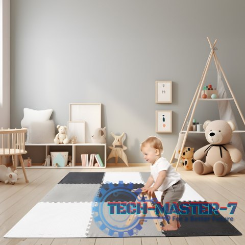 Mata edukacyjna piankowa puzzle szara 180 x 180 cm 9 elementów Mata edukacyjna piankowa puzzle szara 180 x 180 cm 9 elementów