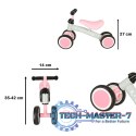 Rowerek biegowy Trike Fix Tiny jeździk chodzik 4 koła regulacja kierownicy różowy