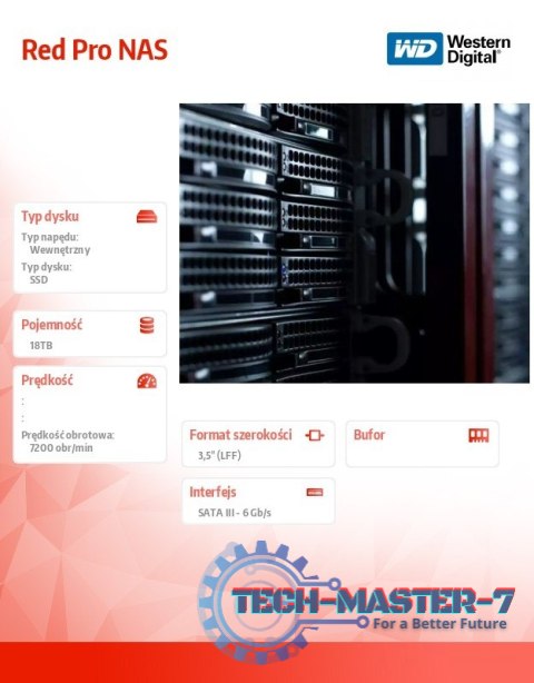 Dysk Red Pro 18TB 3.5 cala 512MB SATAIII/7200rpm Dysk Red Pro 18TB 3.5 cala 512MB SATAIII/7200rpm