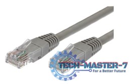 Kabel Patchcord miedziany kat.6 RJ45 UTP 1m. szary - paczka 10 sztuk