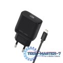 Ładowarka sieciowa 30W GaN USB-C + kabel lightning, czarna