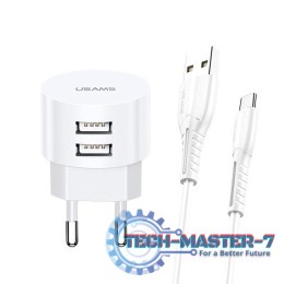 Ładowarka sieciowa T20 2xUSB 2,1A Kabel USB-C