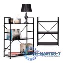 Regał drewniany metalowa rama szeroki LOFT 3 półki czarny ModernHome ModernHome