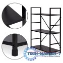 Regał drewniany metalowa rama szeroki LOFT 3 półki czarny ModernHome ModernHome