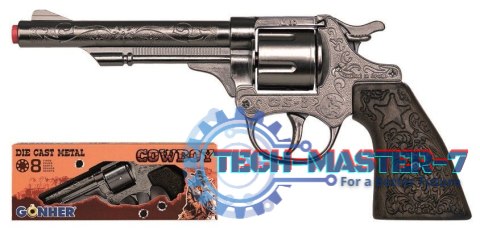 Rewolwer kowbojski 8 naboi metalowy GONHER 80/0