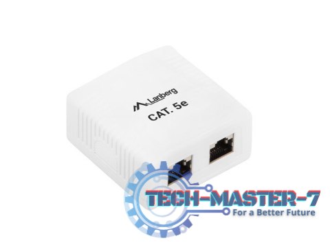 Gniazdo natynkowe 2x RJ45 Kat.5E białe ekranowane Gniazdo natynkowe 2x RJ45 Kat.5E białe ekranowane