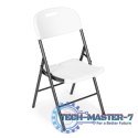 Komplet 2 krzeseł składanych zestaw cateringowy metal HDPE białe ModernHome ModernHome