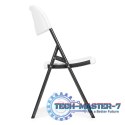 Komplet 2 krzeseł składanych zestaw cateringowy metal HDPE białe ModernHome ModernHome