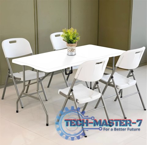 Komplet 2 krzeseł składanych zestaw cateringowy metal HDPE białe ModernHome ModernHome Komplet 2 krzeseł składanych zestaw cateringowy metal HDPE białe ModernHome ModernHome