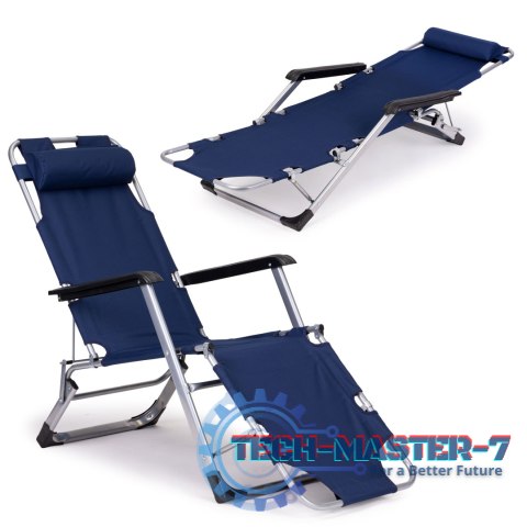 Leżak fotel ogrodowy plażowy składany 2w1 leżanka niebieski MultiGarden MULTI GARDEN Leżak fotel ogrodowy plażowy składany 2w1 leżanka niebieski MultiGarden MULTI GARDEN