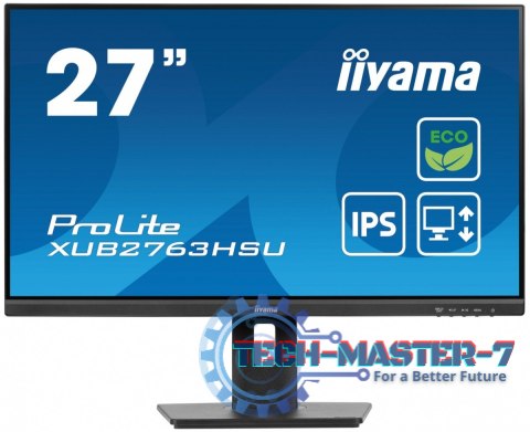 Monitor 27 cali ProLite XUB2763HSU-B1 IPS,100HZ,ECO,3ms,SLIM,HDMI,DP,2x USB3.22x2W,HAS(150mm),TCO,EPEAT
