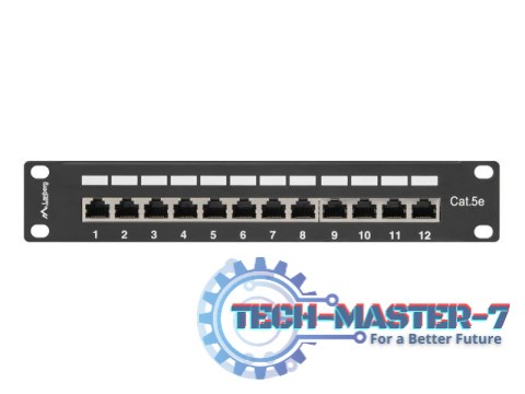 Patch Panel 12 Port 1U 10 cali kat.5e ekranowany czarny Patch Panel 12 Port 1U 10 cali kat.5e ekranowany czarny