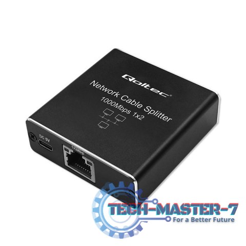Rozdzielacz Splitter mini SWITCH 1x2 port RJ45 | 1000Mbps | USB-C| Aluminium