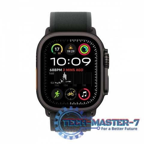 Watch Ultra 2 GPS + Cellular, koperta 49 mm z tytanu w kolorze czarnym z opaską Trial S/M w kolorze czarnym Watch Ultra 2 GPS + Cellular, koperta 49 mm z tytanu w kolorze czarnym z opaską Trial S/M w kolorze czarnym