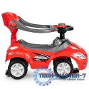 Autko jeździk, chodzik, pchacz 3w1 deluxe klakson - czerwone MULTISTORE