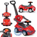 Autko jeździk pchacz 3w1 DELUXE z rączką panelem muzycznym - czerwone MULTISTORE