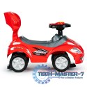 Autko jeździk pchacz 3w1 DELUXE z rączką panelem muzycznym - czerwone MULTISTORE