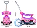 Autko jeździk pchacz 3w1 DELUXE z rączką panelem muzycznym - różowe MULTISTORE