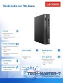 Komputer ThinkCentre Neo 50q Tiny 12LN001YPB W11Pro i5-13420H/16GB/512GB/INT/3YRS OS