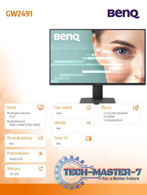 Monitor 23.8 cala GW2491 LED 5ms/100Hz/IPS/HDMI Monitor 23.8 cala GW2491 LED 5ms/100Hz/IPS/HDMI
